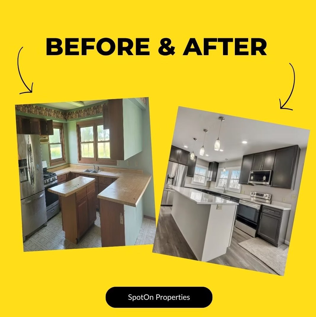 Kitchen remodel before and after