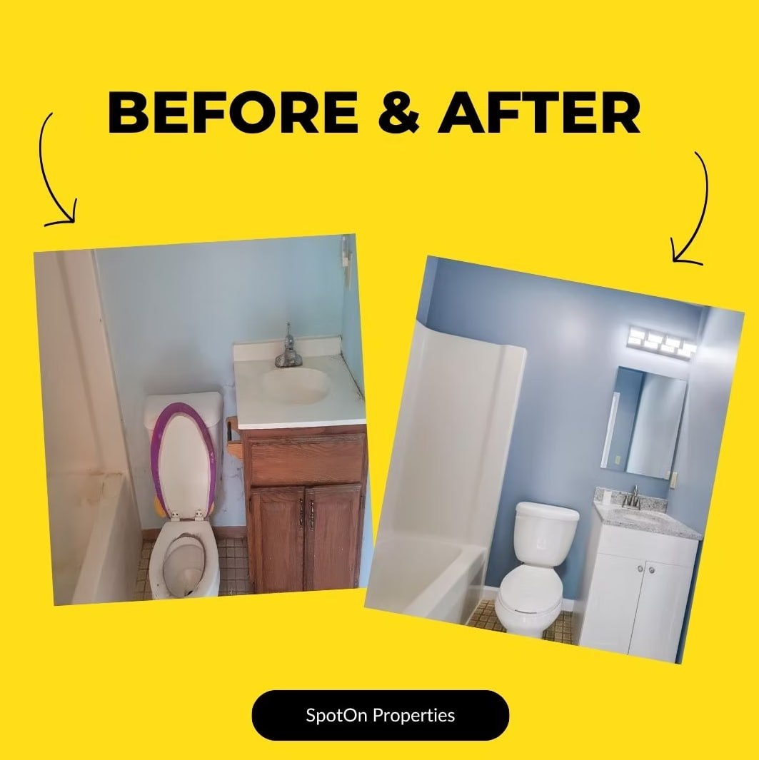 Bathroom renovation before and after