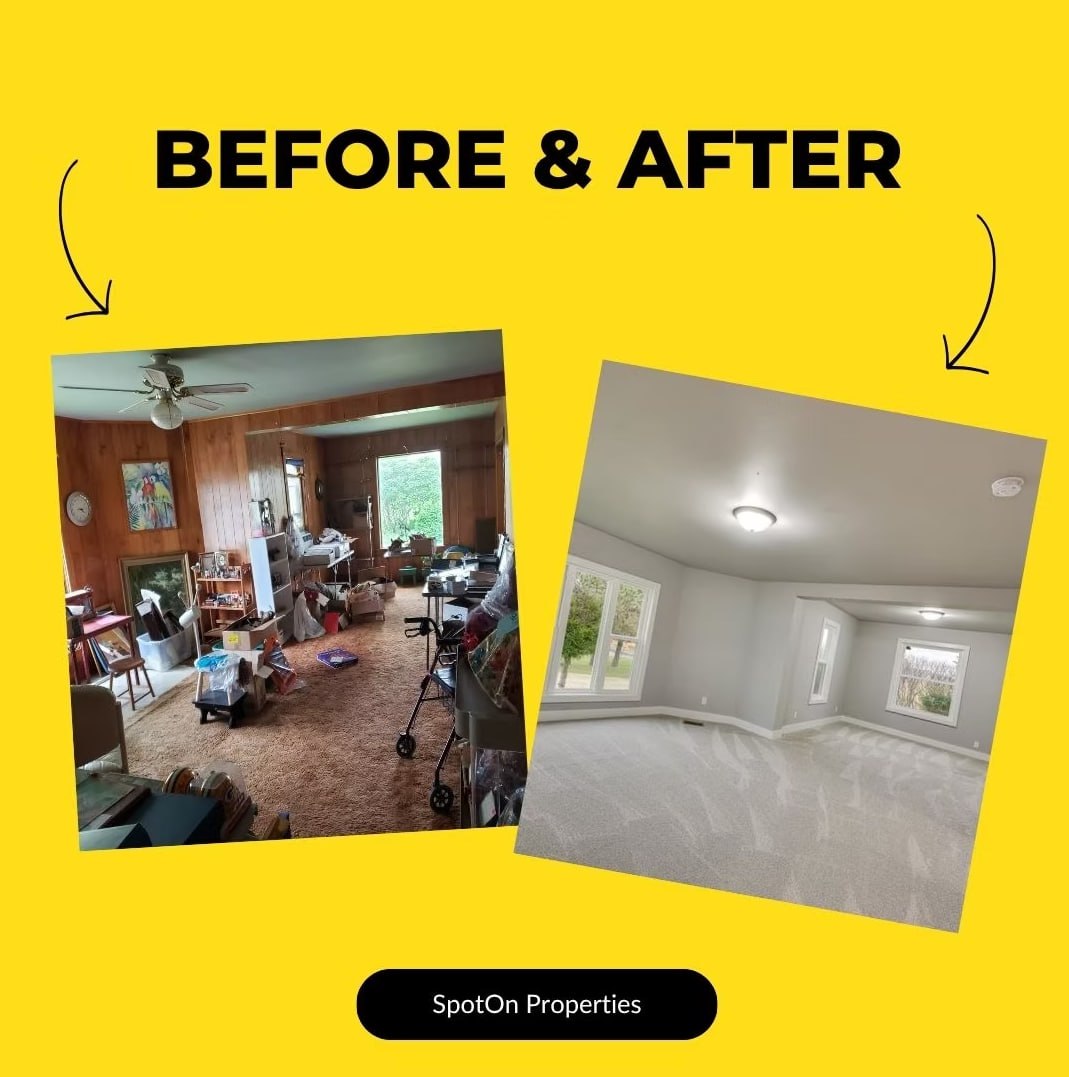 Living room transformation before and after