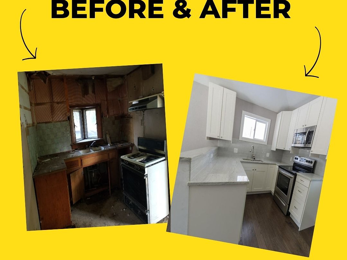 Kitchen renovation before and after